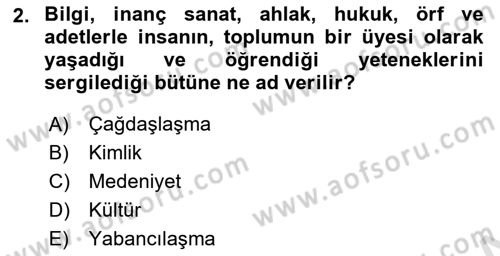 Kentsel ve Çevresel Koruma Dersi 2021 - 2022 Yılı (Final) Dönem Sonu Sınav Soruları 2. Soru