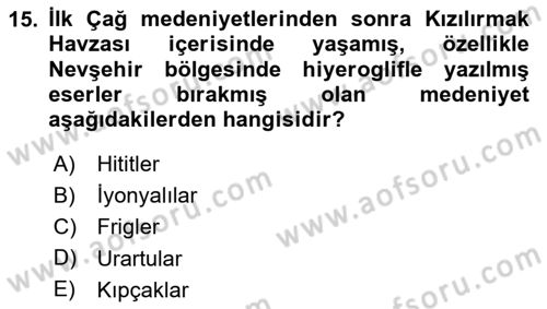 Kentsel ve Çevresel Koruma Dersi 2023 - 2024 Yılı (Vize) Ara Sınav Soruları 15. Soru
