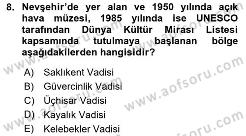 Kentsel ve Çevresel Koruma Dersi 2023 - 2024 Yılı Yaz Okulu Sınav Soruları 8. Soru