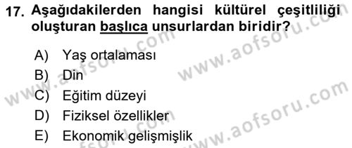 Kentsel ve Çevresel Koruma Dersi 2024 - 2025 Yılı (Vize) Ara Sınav Soruları 17. Soru