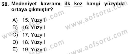 Kentsel ve Çevresel Koruma Dersi 2024 - 2025 Yılı (Vize) Ara Sınav Soruları 20. Soru