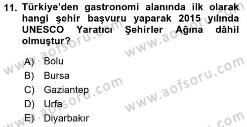 Türkiye’nin Somut Olmayan Kültürel Mirası Dersi 2023 - 2024 Yılı (Final) Dönem Sonu Sınav Soruları 11. Soru
