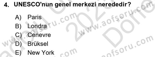 Türkiye’nin Somut Olmayan Kültürel Mirası Dersi 2023 - 2024 Yılı (Final) Dönem Sonu Sınav Soruları 4. Soru