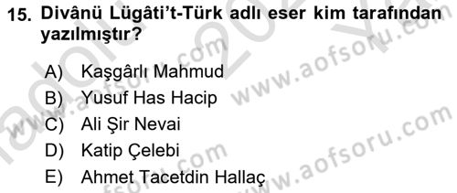 Türkiye’nin Somut Olmayan Kültürel Mirası Dersi 2023 - 2024 Yılı Yaz Okulu Sınav Soruları 15. Soru