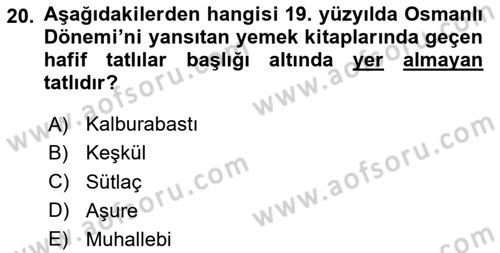 Türkiye’nin Somut Olmayan Kültürel Mirası Dersi 2023 - 2024 Yılı Yaz Okulu Sınav Soruları 20. Soru