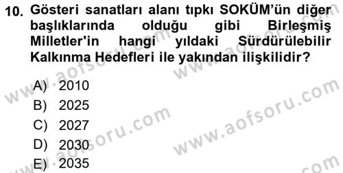 Türkiye’nin Somut Olmayan Kültürel Mirası Dersi Ara Sınavı Deneme Sınav Soruları 10. Soru