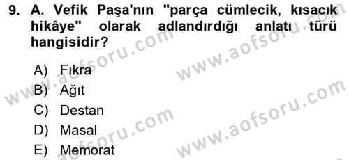 Türkiye’nin Somut Olmayan Kültürel Mirası Dersi Ara Sınavı Deneme Sınav Soruları 9. Soru