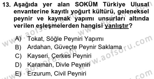 Türkiye’nin Somut Olmayan Kültürel Mirası Dersi 2024 - 2025 Yılı (Final) Dönem Sonu Sınav Soruları 13. Soru