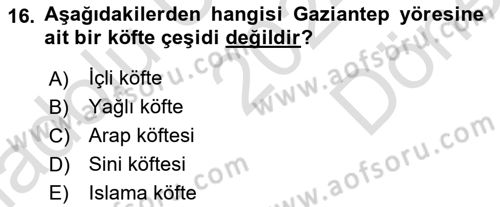 Türkiye’nin Somut Olmayan Kültürel Mirası Dersi 2024 - 2025 Yılı (Final) Dönem Sonu Sınav Soruları 16. Soru