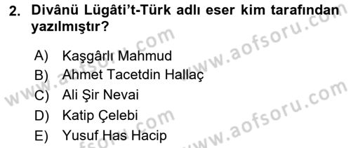 Türkiye’nin Somut Olmayan Kültürel Mirası Dersi 2024 - 2025 Yılı (Final) Dönem Sonu Sınav Soruları 2. Soru