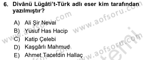 Türkiye’nin Somut Olmayan Kültürel Mirası Dersi 2024 - 2025 Yılı Yaz Okulu Sınav Soruları 6. Soru