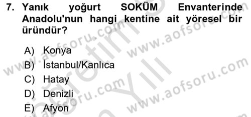 Türkiye’nin Somut Olmayan Kültürel Mirası Dersi 2024 - 2025 Yılı Yaz Okulu Sınav Soruları 7. Soru