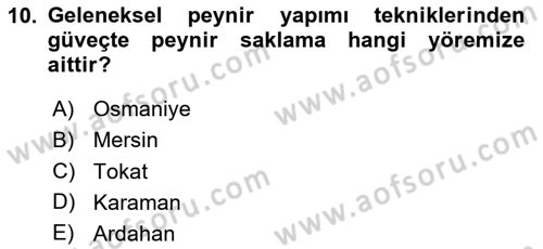 Türkiye’nin Somut Olmayan Kültürel Mirası Dersi 2025 - 2026 Yılı (Final) Dönem Sonu Sınav Soruları 10. Soru