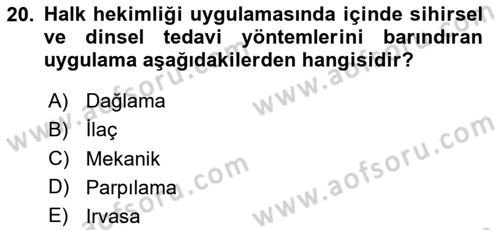 Türkiye’nin Somut Olmayan Kültürel Mirası Dersi 2025 - 2026 Yılı (Final) Dönem Sonu Sınav Soruları 20. Soru
