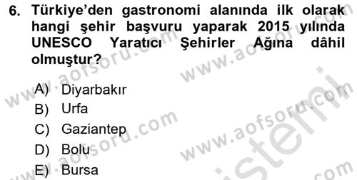 Türkiye’nin Somut Olmayan Kültürel Mirası Dersi 2025 - 2026 Yılı (Final) Dönem Sonu Sınav Soruları 6. Soru