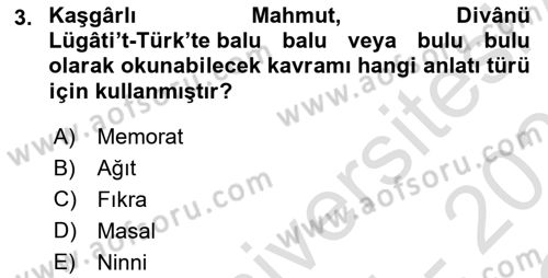 Türkiye’nin Somut Olmayan Kültürel Mirası Dersi 2025 - 2026 Yılı Yaz Okulu Sınav Soruları 3. Soru