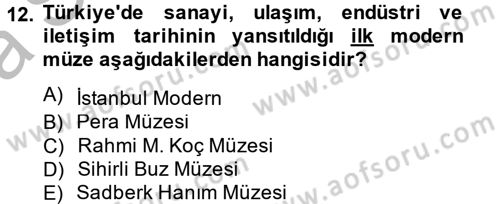 Müzecilik ve Sergileme Dersi 2012 - 2013 Yılı (Vize) Ara Sınav Soruları 12. Soru