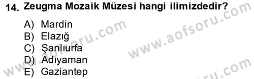 Müzecilik ve Sergileme Dersi 2012 - 2013 Yılı (Vize) Ara Sınav Soruları 14. Soru