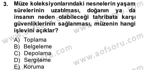 Müzecilik ve Sergileme Dersi 2012 - 2013 Yılı (Vize) Ara Sınav Soruları 3. Soru