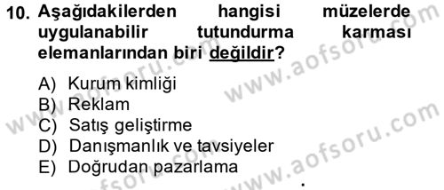 Müzecilik ve Sergileme Dersi 2012 - 2013 Yılı (Final) Dönem Sonu Sınav Soruları 10. Soru