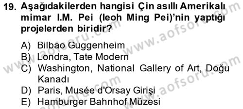Müzecilik ve Sergileme Dersi 2012 - 2013 Yılı (Final) Dönem Sonu Sınav Soruları 19. Soru