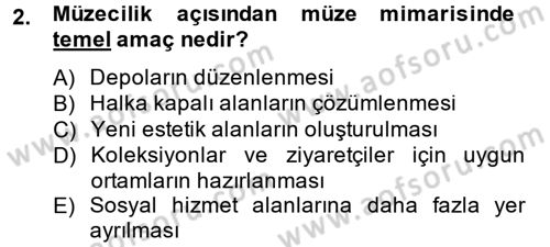 Müzecilik ve Sergileme Dersi 2013 - 2014 Yılı (Vize) Ara Sınav Soruları 2. Soru