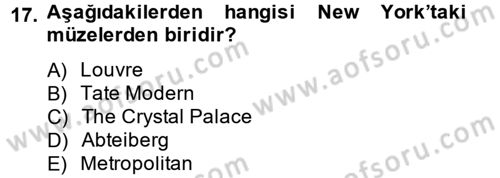 Müzecilik ve Sergileme Dersi 2013 - 2014 Yılı (Final) Dönem Sonu Sınav Soruları 17. Soru