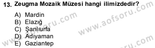 Müzecilik ve Sergileme Dersi 2014 - 2015 Yılı (Vize) Ara Sınav Soruları 13. Soru