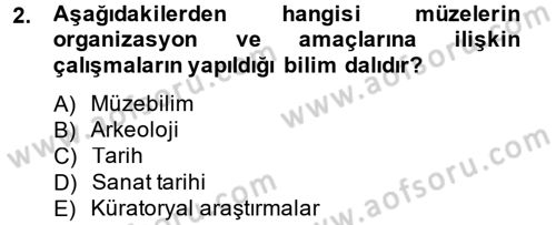 Müzecilik ve Sergileme Dersi 2014 - 2015 Yılı (Vize) Ara Sınav Soruları 2. Soru