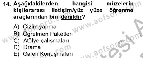 Müzecilik ve Sergileme Dersi 2014 - 2015 Yılı (Final) Dönem Sonu Sınav Soruları 14. Soru