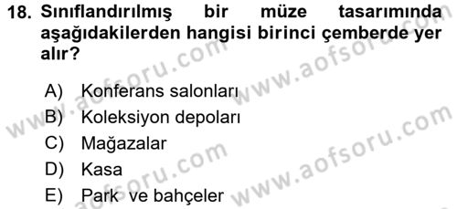 Müzecilik ve Sergileme Dersi 2015 - 2016 Yılı (Final) Dönem Sonu Sınav Soruları 18. Soru