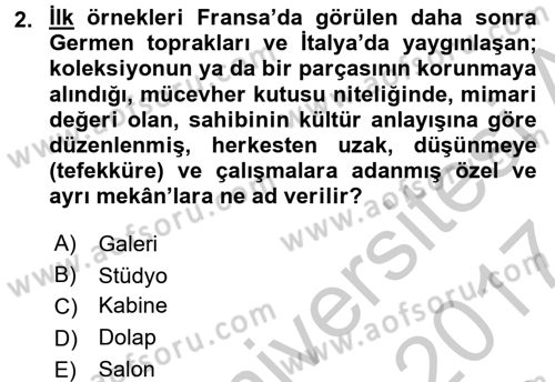 Müzecilik ve Sergileme Dersi 2016 - 2017 Yılı (Vize) Ara Sınav Soruları 2. Soru