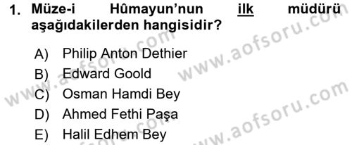 Müzecilik ve Sergileme Dersi 2016 - 2017 Yılı (Final) Dönem Sonu Sınav Soruları 1. Soru