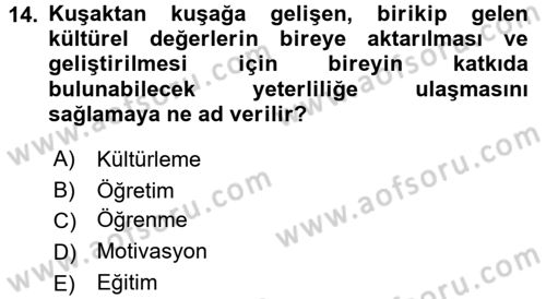 Müzecilik ve Sergileme Dersi 2016 - 2017 Yılı (Final) Dönem Sonu Sınav Soruları 14. Soru