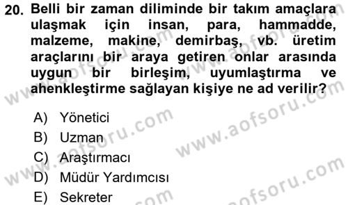 Müzecilik ve Sergileme Dersi 2016 - 2017 Yılı (Final) Dönem Sonu Sınav Soruları 20. Soru