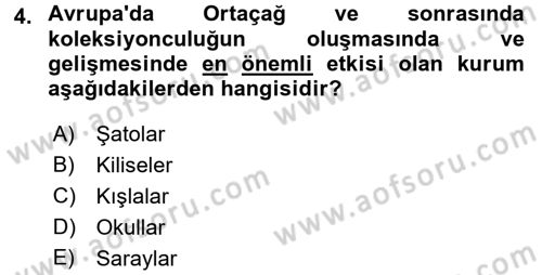 Müzecilik ve Sergileme Dersi 2016 - 2017 Yılı (Final) Dönem Sonu Sınav Soruları 4. Soru