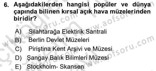 Müzecilik ve Sergileme Dersi 2023 - 2024 Yılı Yaz Okulu Sınav Soruları 6. Soru