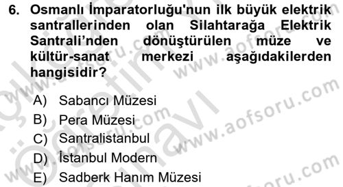 Müzecilik ve Sergileme Dersi 2025 - 2026 Yılı Yaz Okulu Sınav Soruları 6. Soru
