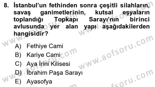 Müzecilik ve Sergileme Dersi 2025 - 2026 Yılı Yaz Okulu Sınav Soruları 8. Soru