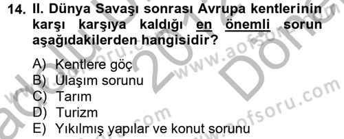 Restorasyon ve Koruma İlkeleri Dersi 2012 - 2013 Yılı (Final) Dönem Sonu Sınav Soruları 14. Soru