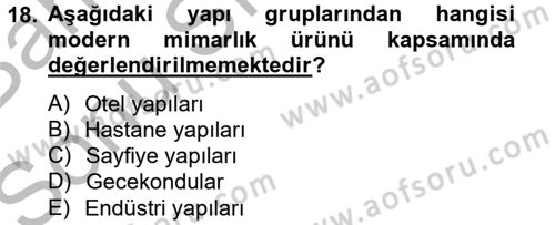 Restorasyon ve Koruma İlkeleri Dersi 2012 - 2013 Yılı (Final) Dönem Sonu Sınav Soruları 18. Soru