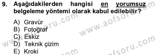 Restorasyon ve Koruma İlkeleri Dersi 2012 - 2013 Yılı (Final) Dönem Sonu Sınav Soruları 9. Soru