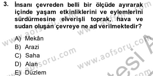 Restorasyon ve Koruma İlkeleri Dersi 2013 - 2014 Yılı (Vize) Ara Sınav Soruları 3. Soru