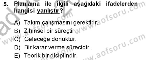 Restorasyon ve Koruma İlkeleri Dersi 2013 - 2014 Yılı (Vize) Ara Sınav Soruları 5. Soru