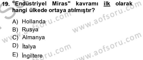 Restorasyon ve Koruma İlkeleri Dersi 2013 - 2014 Yılı (Final) Dönem Sonu Sınav Soruları 19. Soru