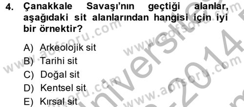 Restorasyon ve Koruma İlkeleri Dersi 2013 - 2014 Yılı (Final) Dönem Sonu Sınav Soruları 4. Soru