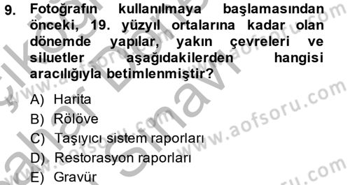Restorasyon ve Koruma İlkeleri Dersi 2013 - 2014 Yılı (Final) Dönem Sonu Sınav Soruları 9. Soru