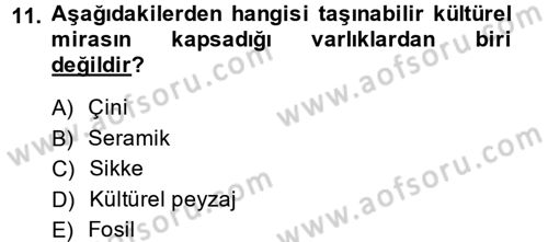 Restorasyon ve Koruma İlkeleri Dersi 2014 - 2015 Yılı (Vize) Ara Sınav Soruları 11. Soru