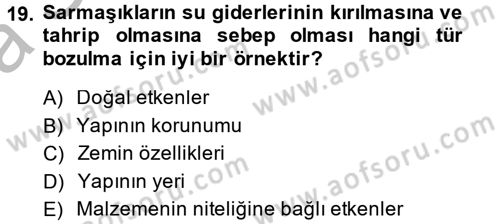 Restorasyon ve Koruma İlkeleri Dersi 2014 - 2015 Yılı (Vize) Ara Sınav Soruları 19. Soru