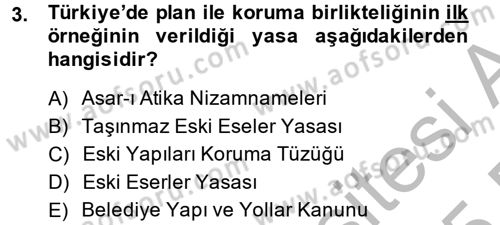 Restorasyon ve Koruma İlkeleri Dersi 2014 - 2015 Yılı (Vize) Ara Sınav Soruları 3. Soru